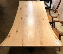 Ash wood bookmatch slab dining table 79"