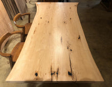 Ash wood bookmatch slab dining table 79"