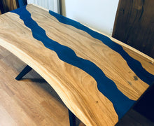 Live edge table with epoxy
