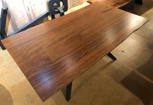 Sapele wood slab dining table