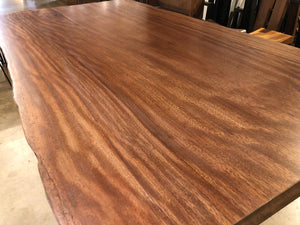 Sapele wood slab dining table