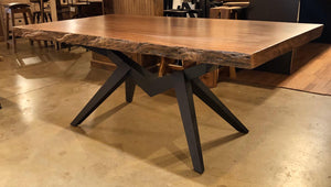 Sapele wood slab dining table