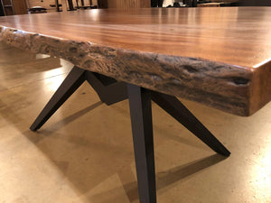 Sapele wood slab dining table