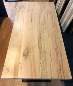 Wormy maple wood dining table