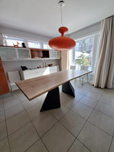 Live edge ash wood slab dining table