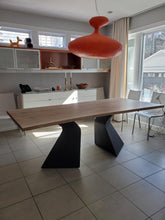 Live edge ash wood slab dining table