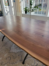 Live edge walnut wood dining table