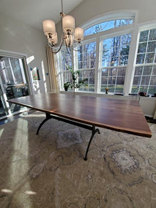 Live edge walnut wood dining table