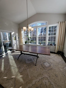 Live edge walnut wood dining table