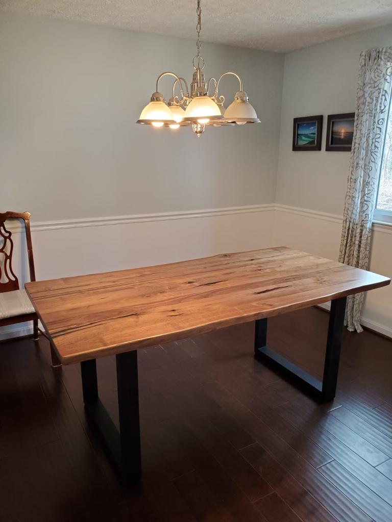 Live edge wood dining table