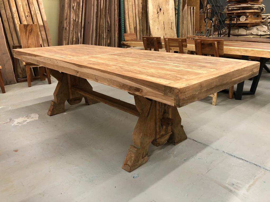 Reclaimed Teak Wood Rustic Dining Table