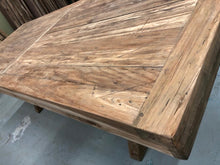 Reclaimed teak wood rustic dining table with arch legs 102"