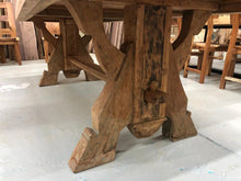Reclaimed teak wood rustic dining table with arch legs 102"
