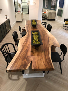 Live edge acacia wood table