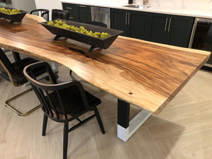 Acacia Black Epoxy Resin Table Top 6x3ft Live Edge - Woodify Canada