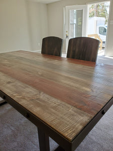 Dining table in multicolor with iron base