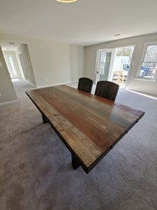 Dining table in multicolor with iron base