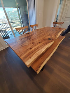 Live edge acacia dining table