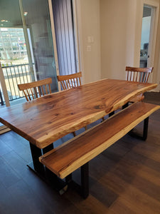 Live edge acacia dining table