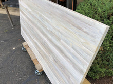 Reclaimed teak wood dining table in whitewash finish