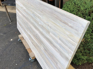 Reclaimed teak wood dining table in whitewash finish