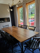 Live edge solid wood dining table