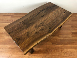 W56-4826 Live edge walnut wood coffee table 48x26