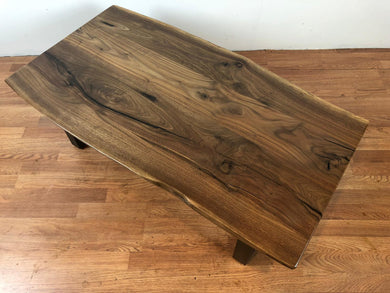 W56-4826 Live edge walnut wood coffee table 48x26