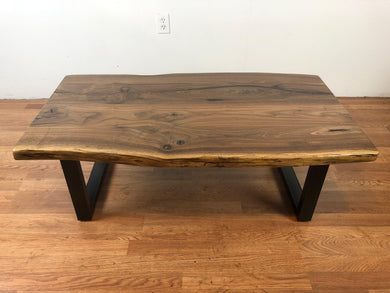 W56-4826 Live edge walnut wood coffee table