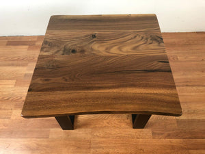 Live edge walnut side end table - modern unique contemporary