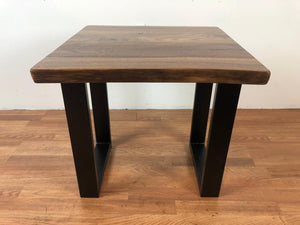 Live edge walnut side end table - modern unique contemporary