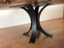 One of a kind spalted maple wood cookie/crosscut oval/round live edge coffee table top with epoxy filled and pedestal metal base