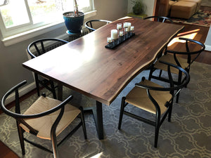 Live edge walnut dining table