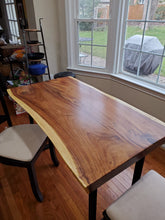 Live edge acacia wood dining table