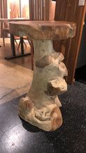 Teak wood stump stool or side table