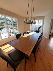 Live edge walnut dining table