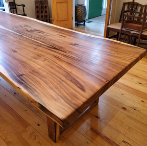 Live edge acacia wood dining table