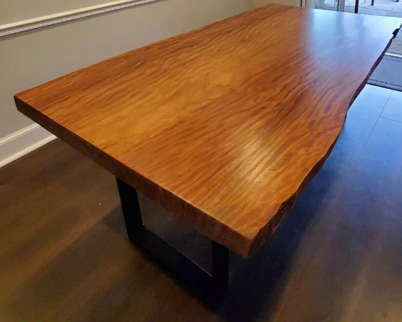 Live edge sapele wood dining table