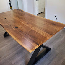 Live edge walnut wood dining table