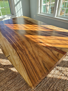 Live edge acacia wood dining table