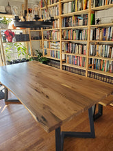 Modern live edge walnut wood dining table