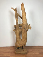 Teak wood free form floor standing art piece rare and one of a kind sculpture