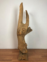 Teak wood free form floor standing art piece rare and one of a kind sculpture