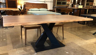 X pedestal metal dining table base