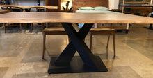X pedestal metal dining table base