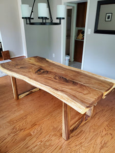 Live edge wood slab kitchen table