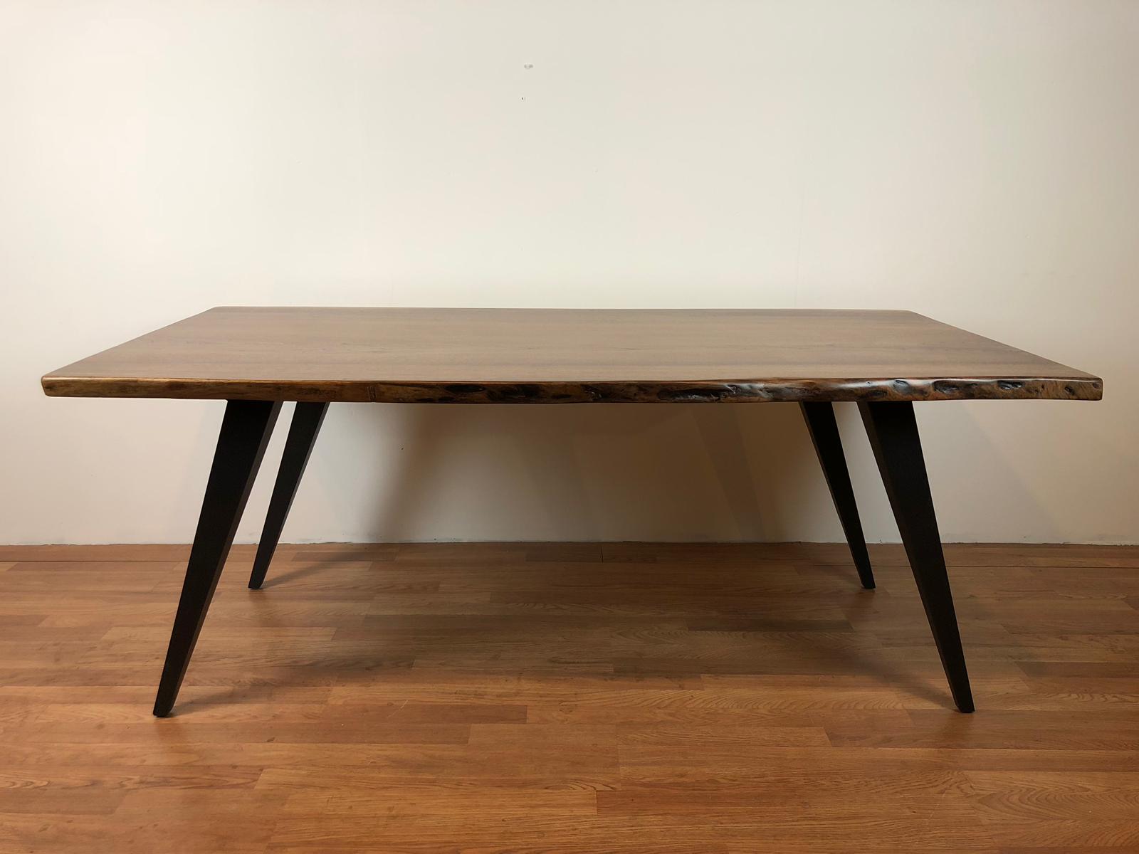 Midcentury modern corner post metal base for dining table