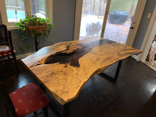 Live edge tamarind wood slab dining table