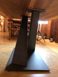 Modern X pedestal dining table base – base only, tabletop not included