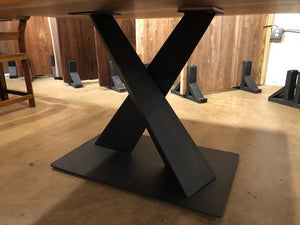 Industrial style metal dining table legs with adjustable feet